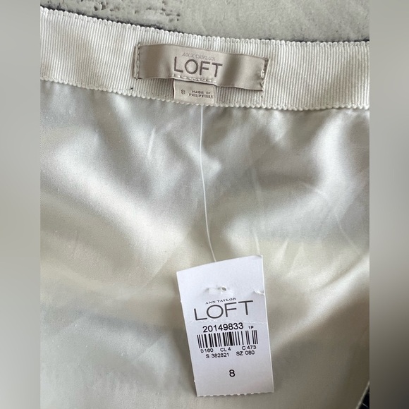 Loft Navy striped White Nautical | Coastal | Fisherman mini/midi skirt sz 8 NWT - Picture 3 of 7